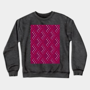Valentine's retro polka dots 3D diamonds check burgundy Crewneck Sweatshirt